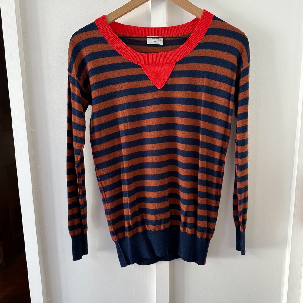 MADEWELL brown stripe merino wool sweater